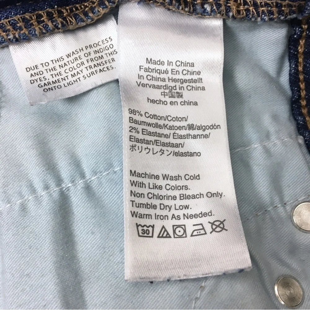J CREW Jeans Vintage Straight Leg High Rise Two Tone Sides Stretch Denim Size 26